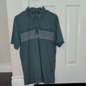 Travis Mathew Green Striped Shirt